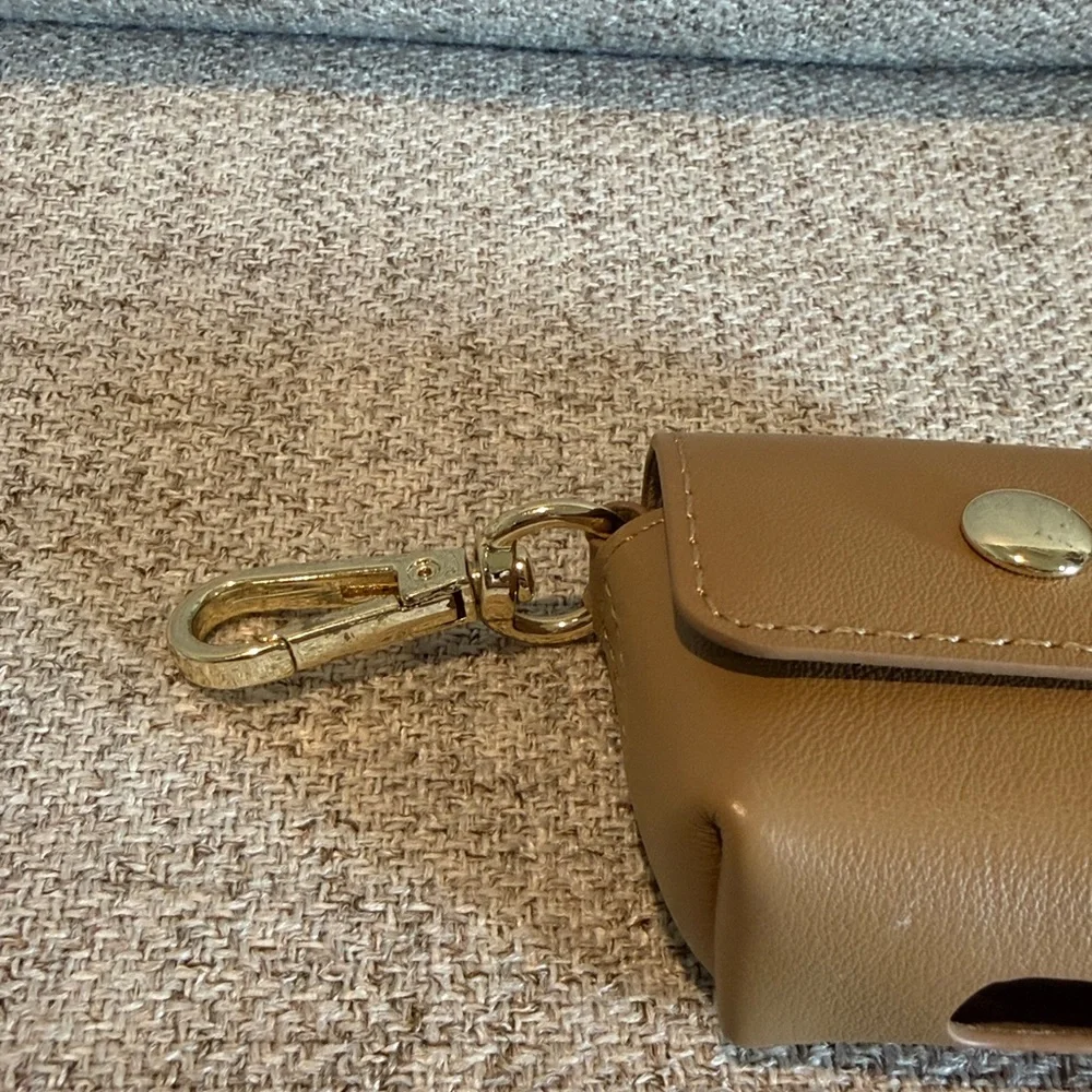 Bandolier Air Pods Clip-On Pouch Tan W Gold Hardware used